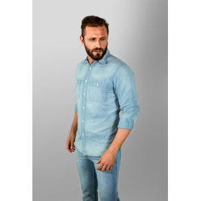 camisa jeans azul claro